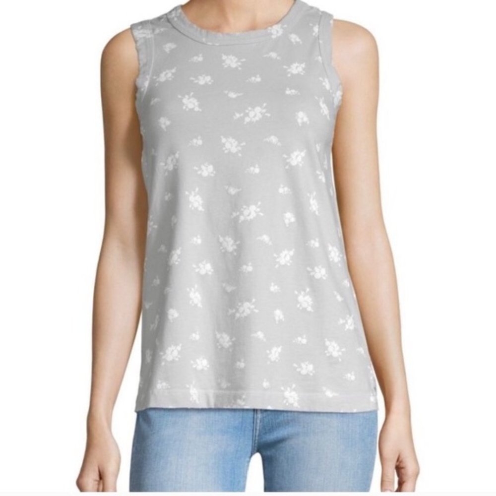 CURRENT/ELLIOTT Muscle Tee Tank Pearl Mini Blue 2